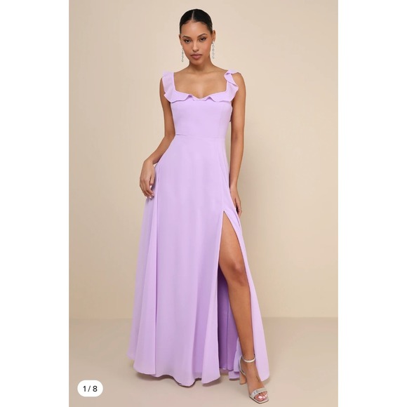 Lulus Dresses & Skirts - Lulus Dreamy Admiration Lilac Ruffled Maxi Dress